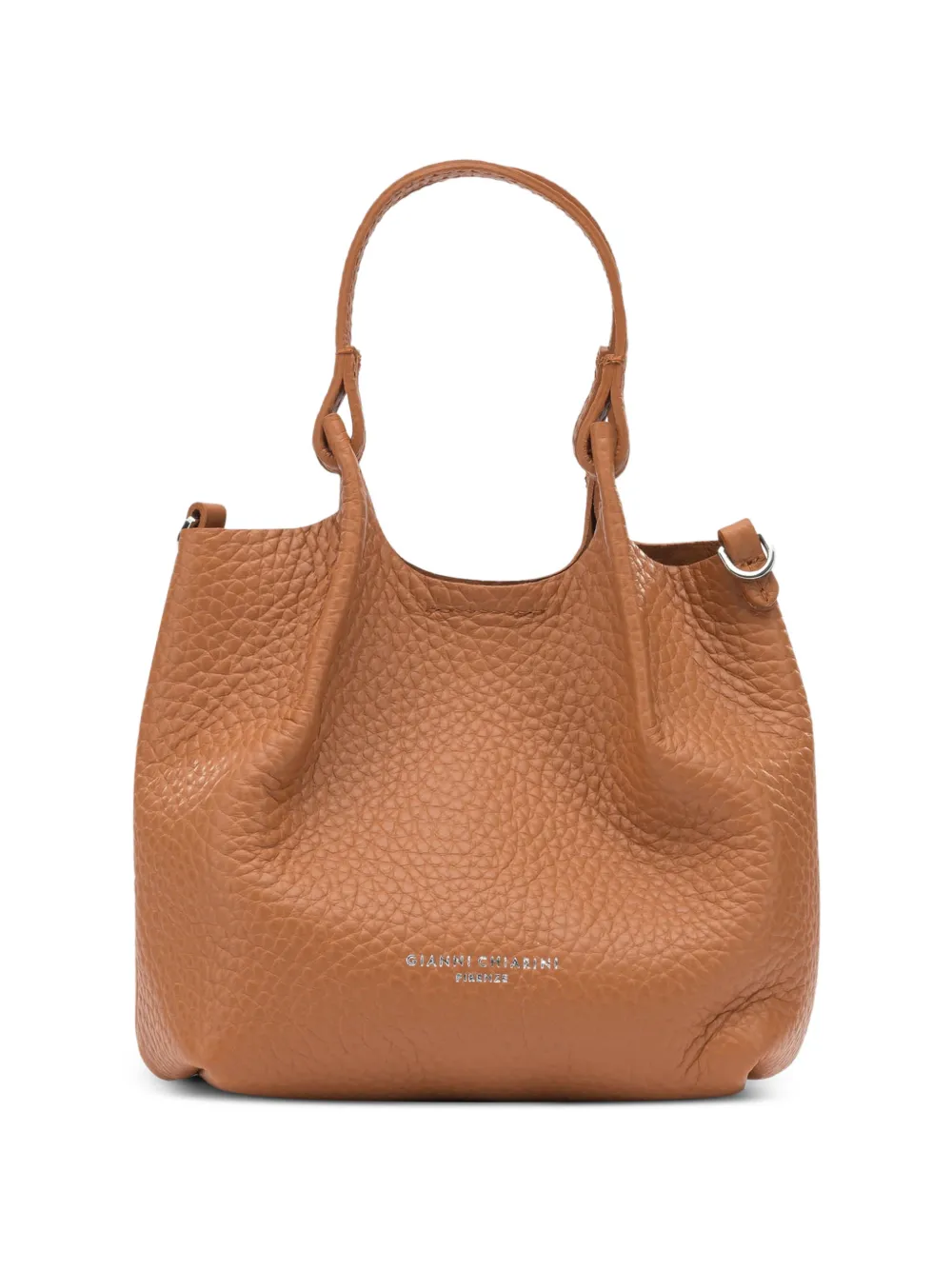 GIANNI CHIARINI Pebble-grain leather tote bag - Marrone