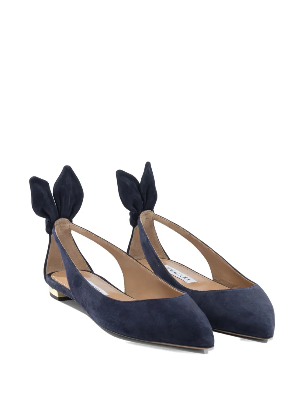 Aquazzura Ballerina's met strik Blauw