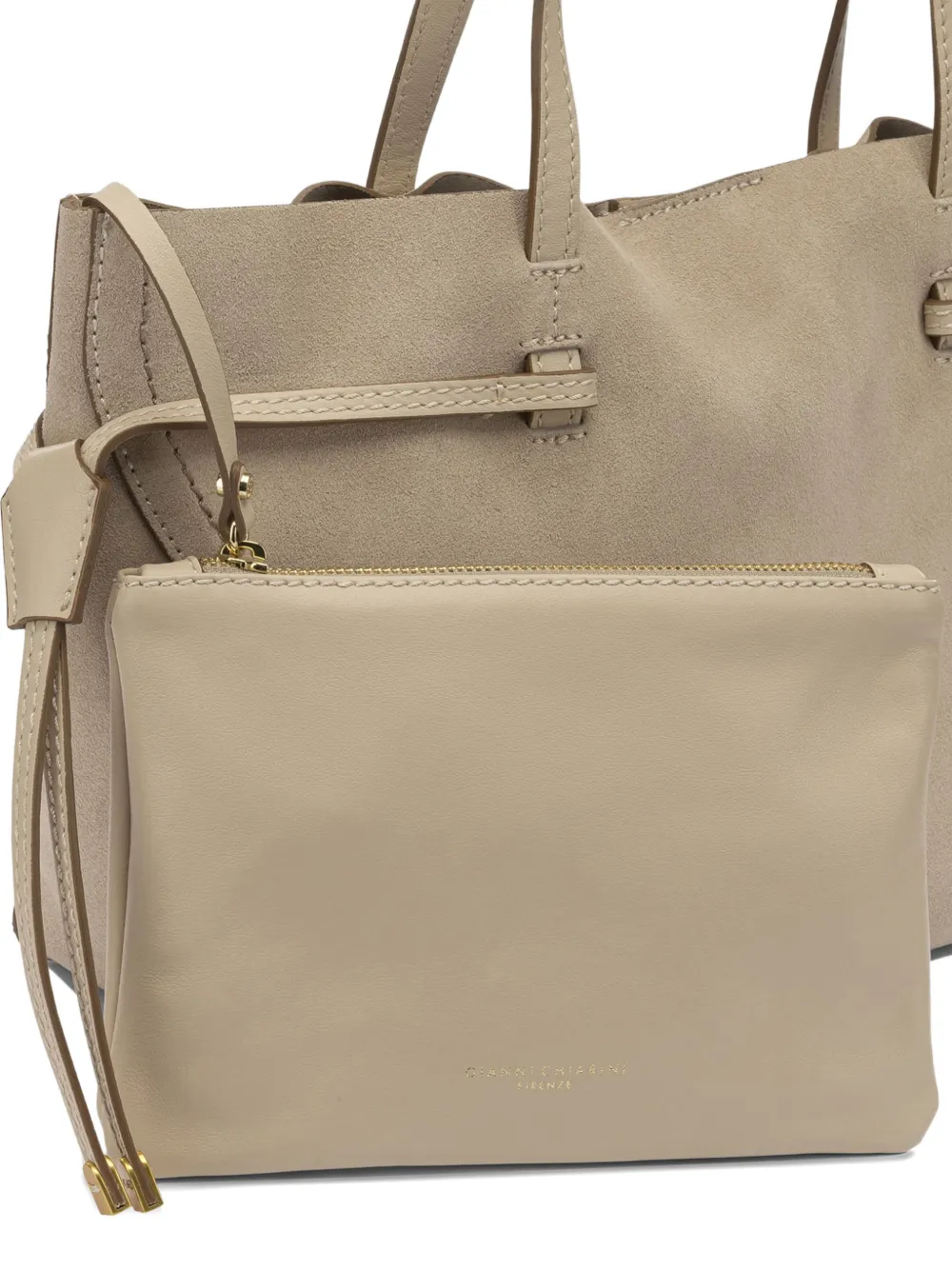 GIANNI CHIARINI Violette suède schoudertas Beige