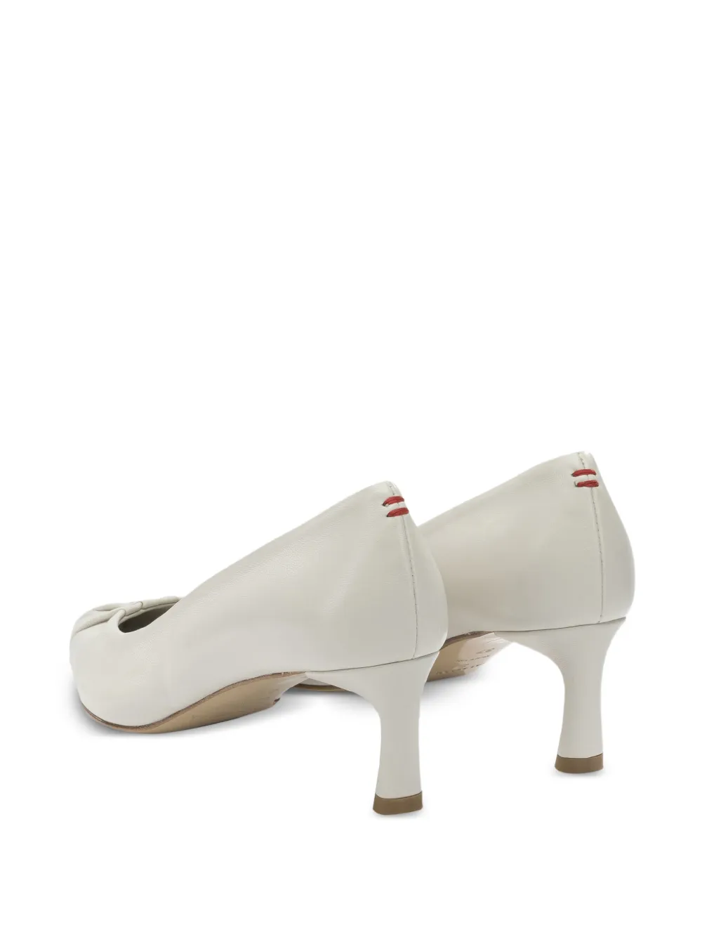  Halmanera Pointed Gathered Pumps - White 