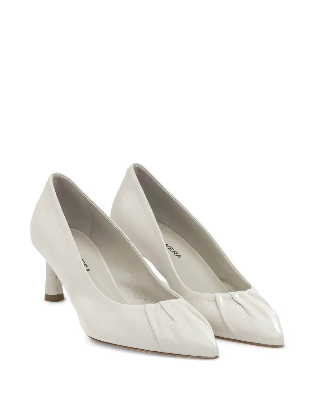  Halmanera Pointed Gathered Pumps - White 