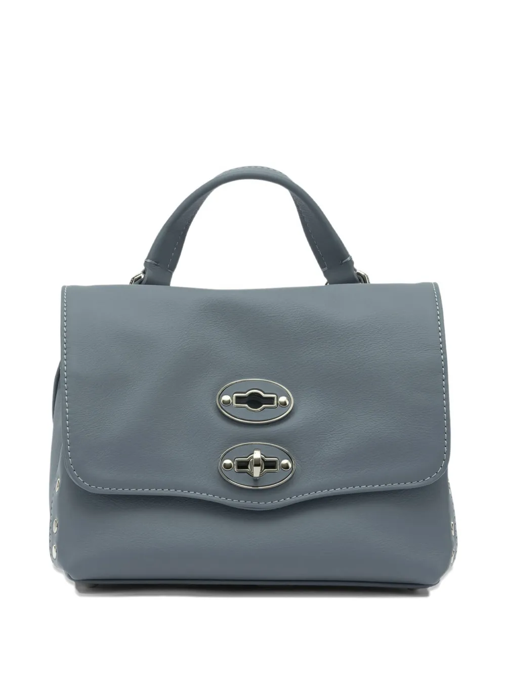Zanellato Baby Postina studded-lock leather tote bag - Blu