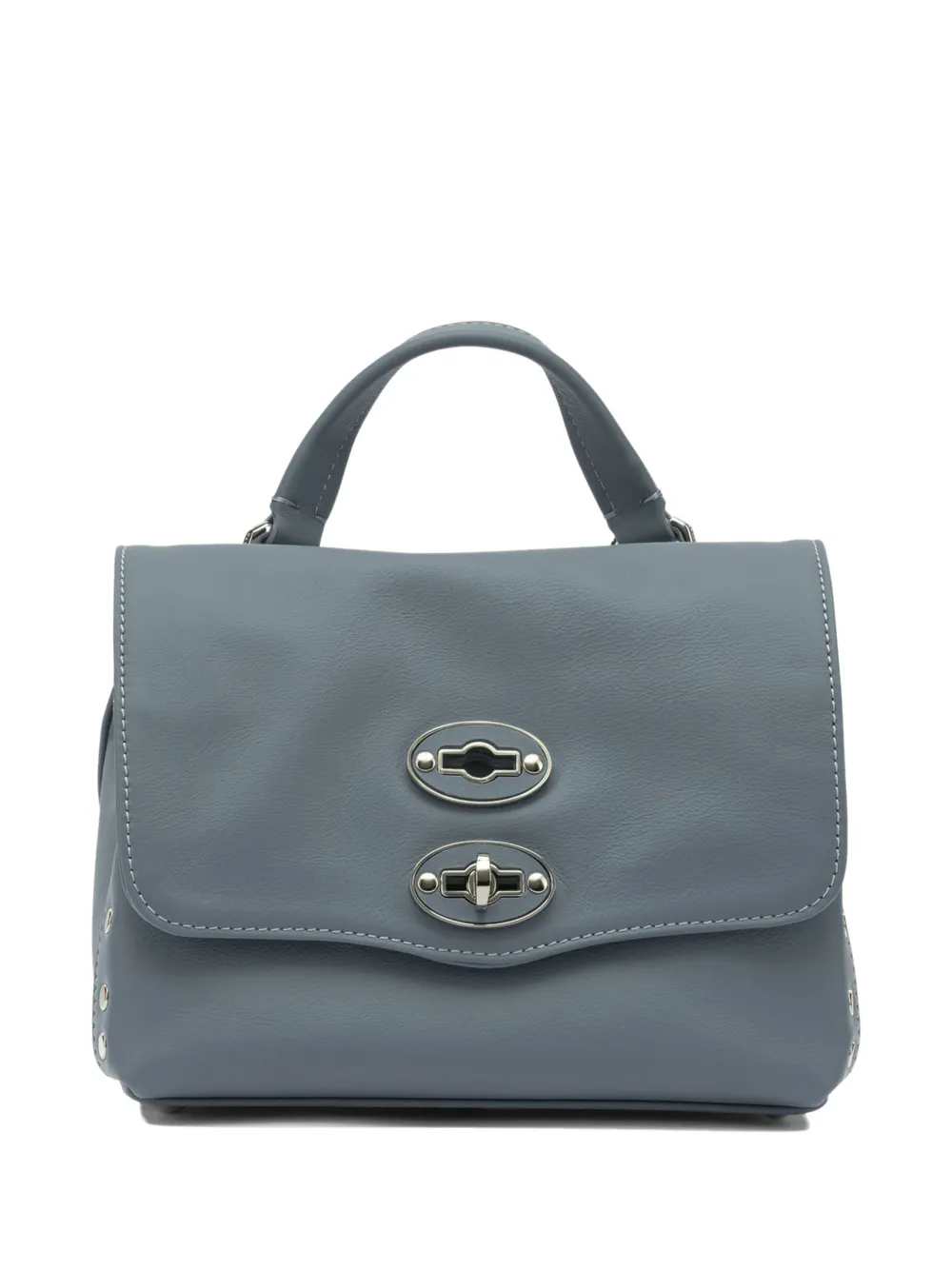 Zanellato Baby Postina studded-lock leather tote bag - Blu