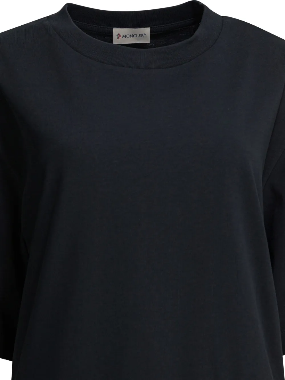 Moncler Short-sleeve Embroidered T-shirt Mini Dress In Black