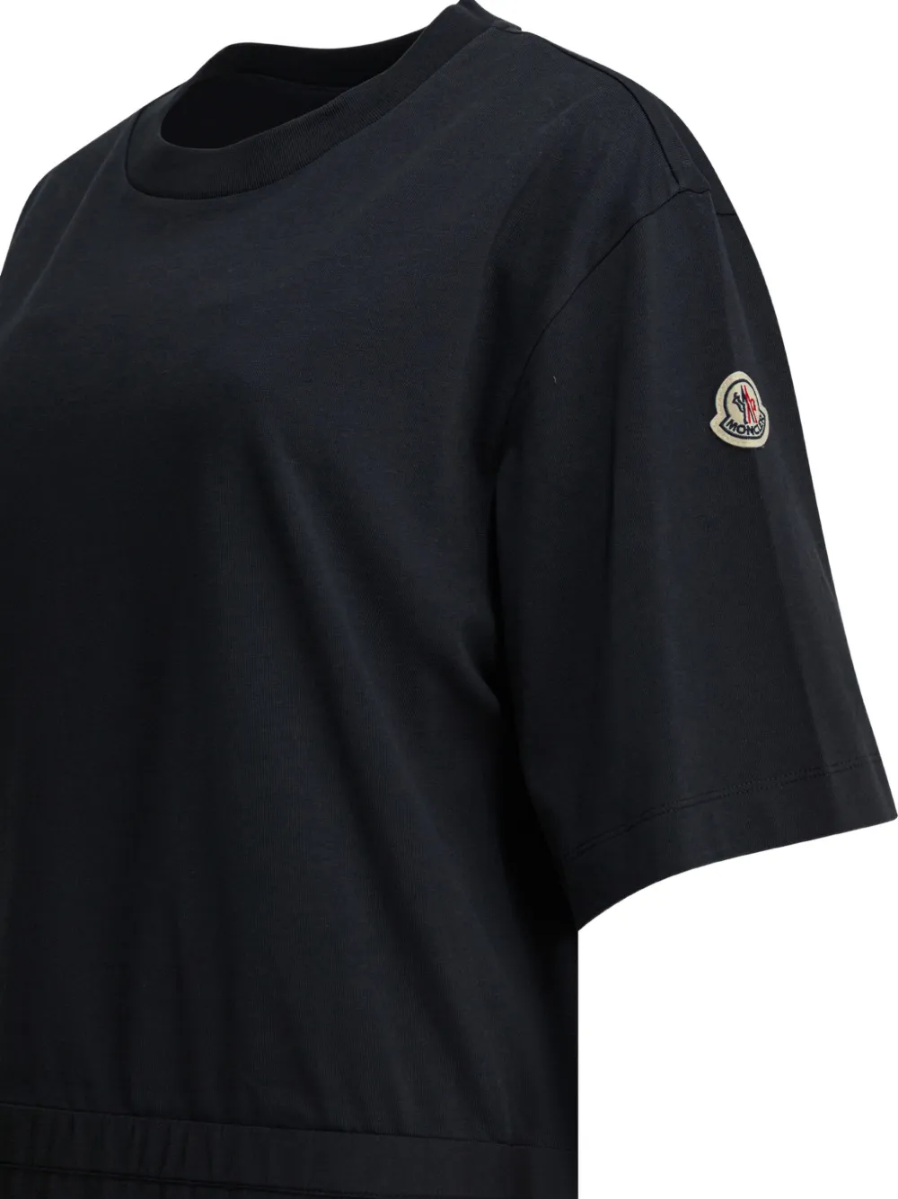 Moncler T-shirt mini-jurk met borduurwerk en korte mouwen Zwart