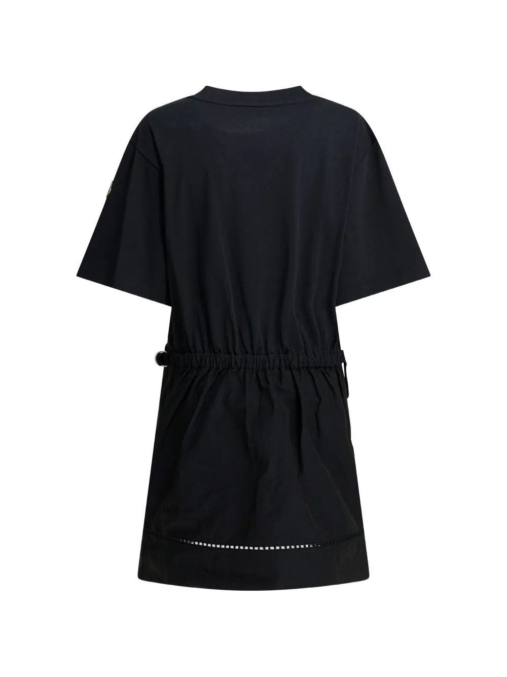 Moncler T-shirt mini-jurk met borduurwerk en korte mouwen Zwart