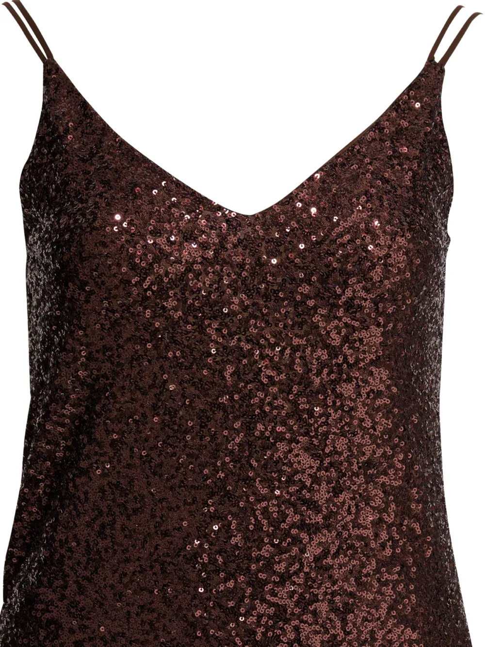  Semper Sequin V-neck Dress - Brown 
