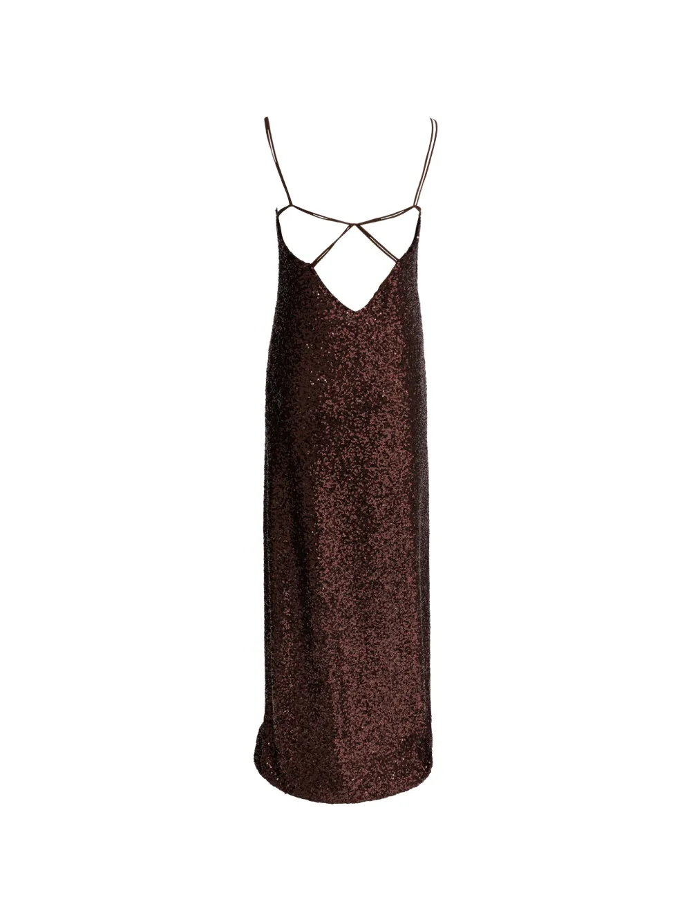  Semper Sequin V-neck Dress - Brown 