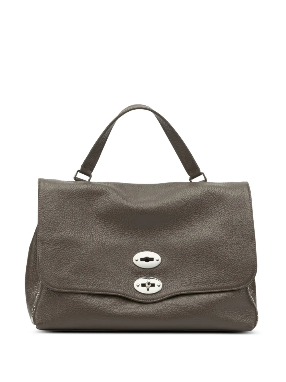 Zanellato medium Postina® studded top-handle tote bag - Grigio