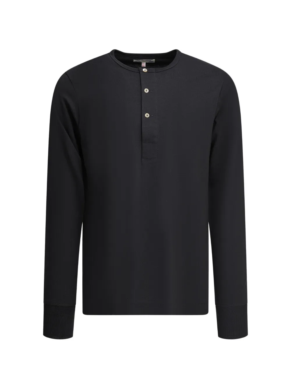 Merz B. Schwanen button long-sleeve polo shirt - Nero