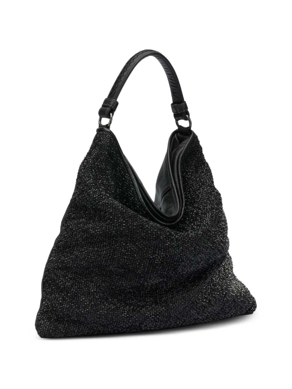  Reptile's House Large Wave Woven Shoulder Bag - Black 