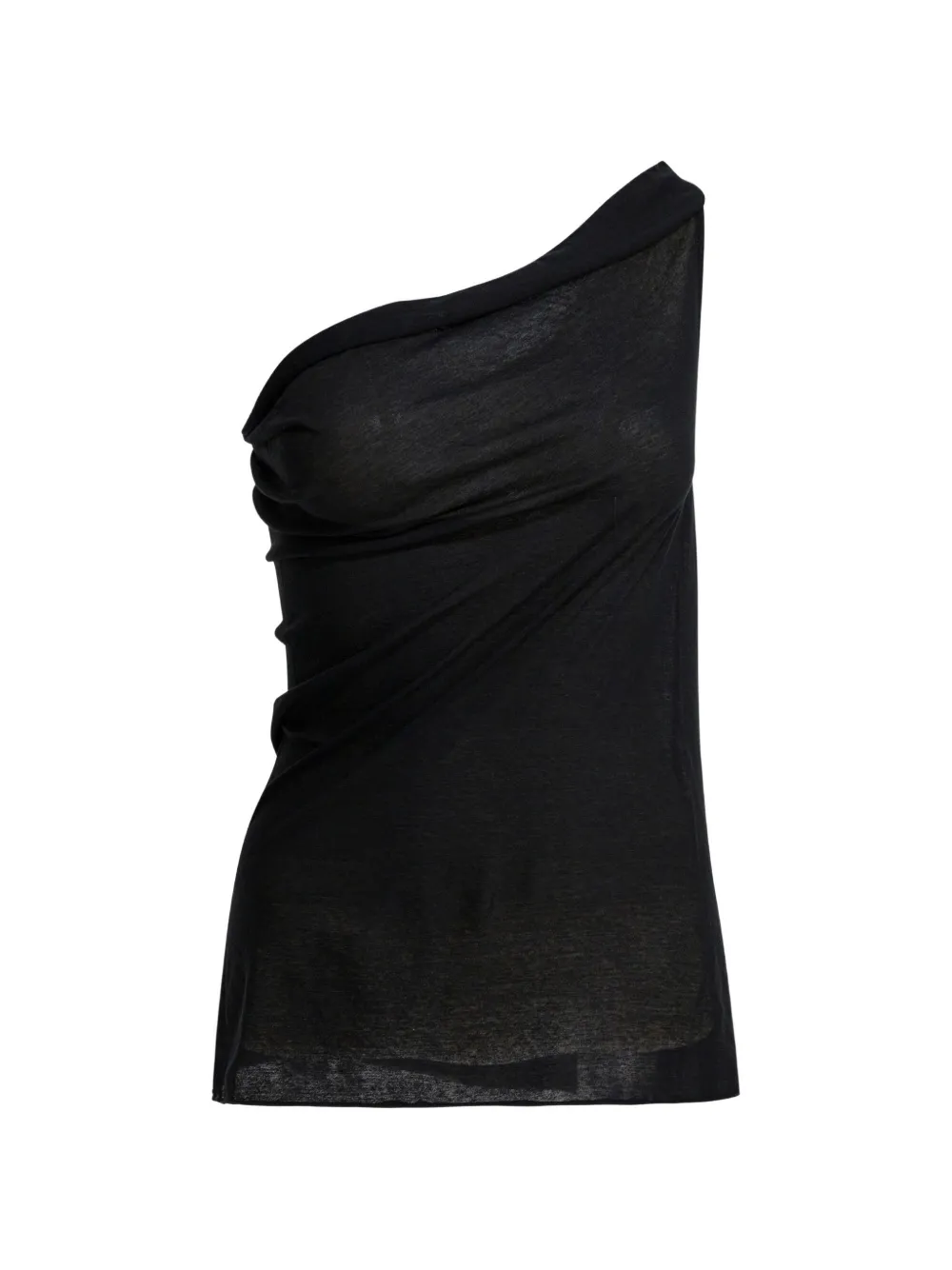 Rick Owens Top monospalla drappeggiato - Nero