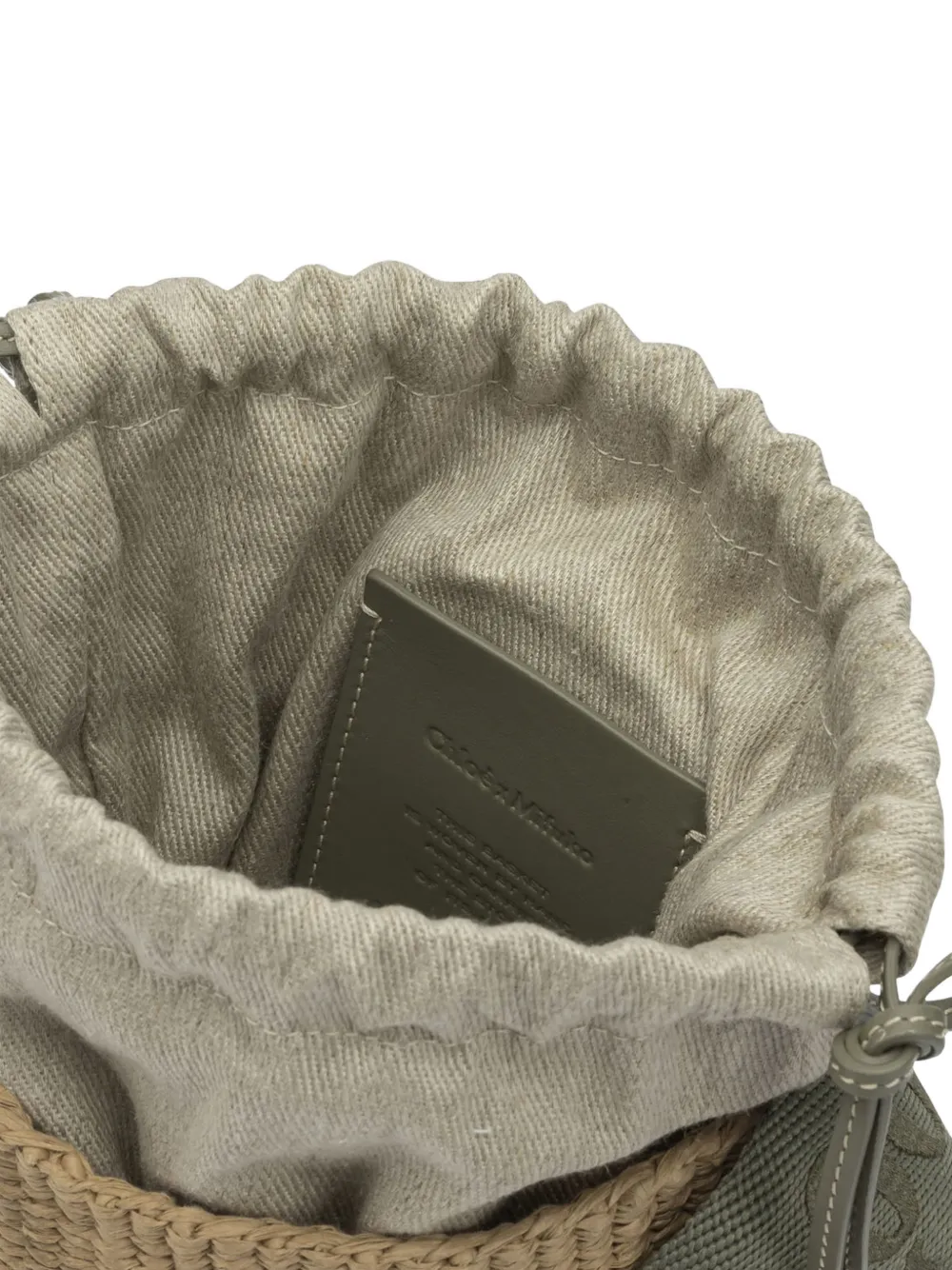 Chloé Woody kleine bucket-tas met trekkoord Beige
