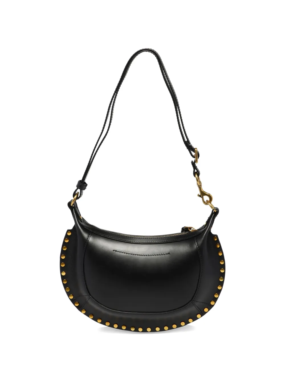 Isabel Marant Oskan Moon Studded Leather Shoulder Bag In Black
