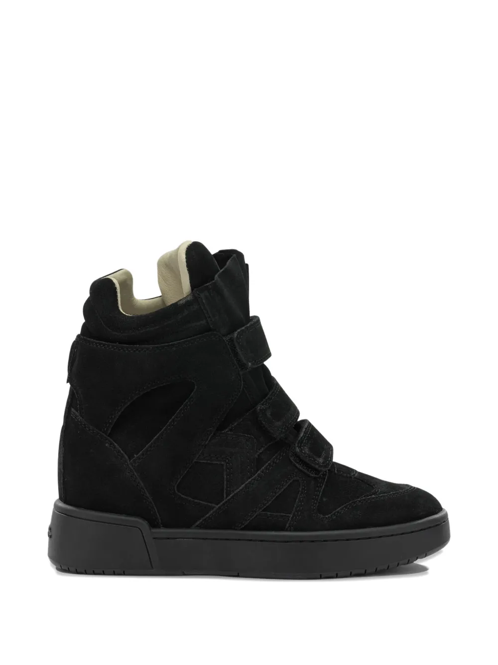 Isabel Marant Touch-straps Leather Sneakers In Black