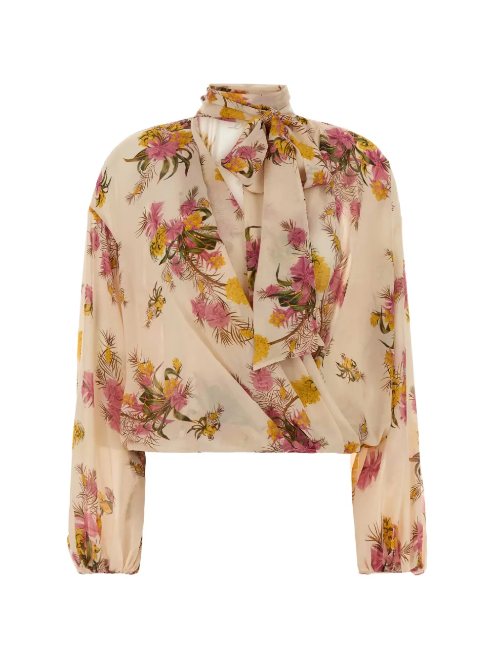 Blumarine floral pussy-bow blouse - Toni neutri