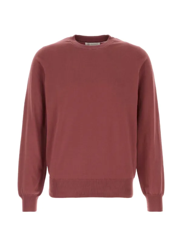 Brunello Cucinelli Cotton Lightweight Sweater in Red