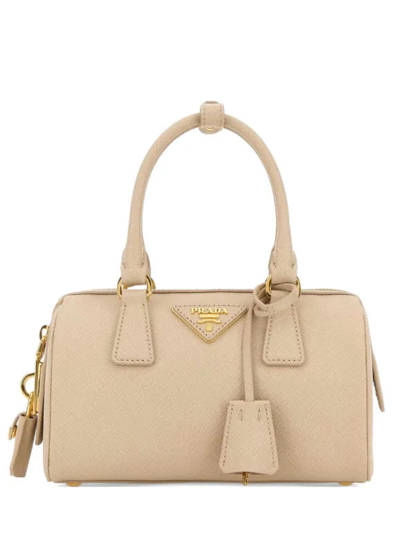 Prada Leather Tote Bag in Neutrals