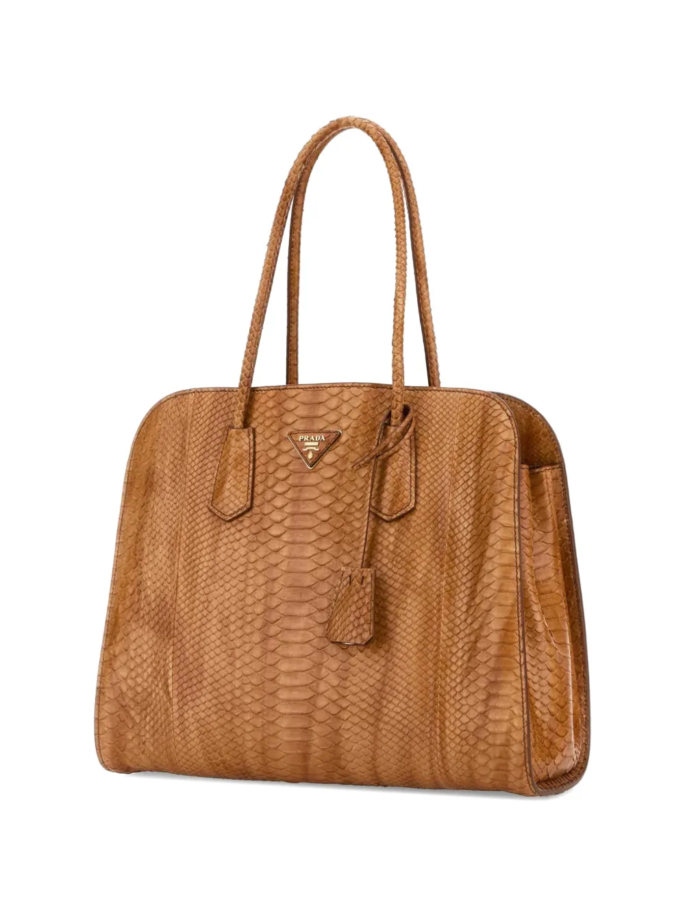  Prada Leather Tote Bag - Orange 