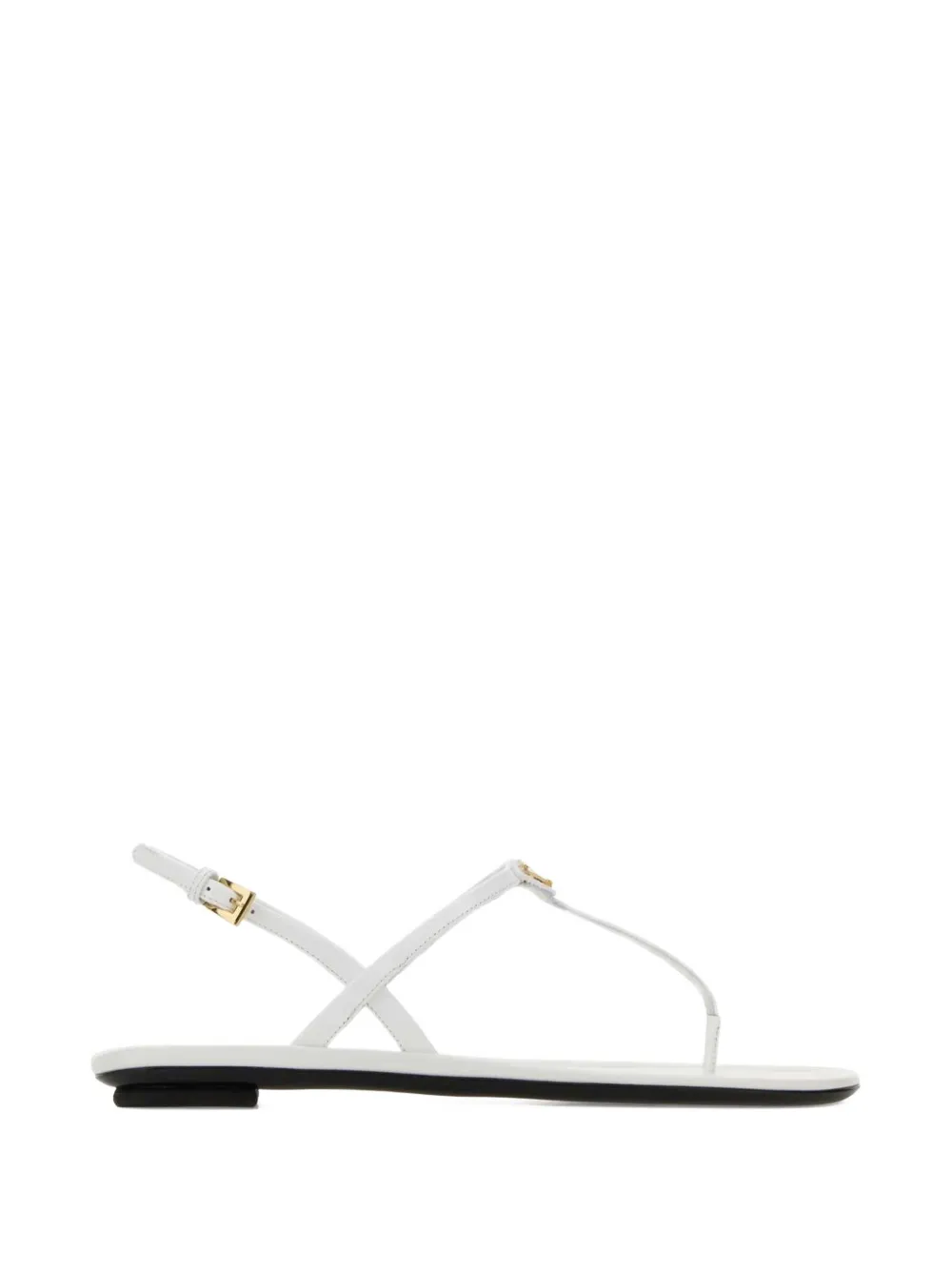 Prada Platte leren sandalen Wit