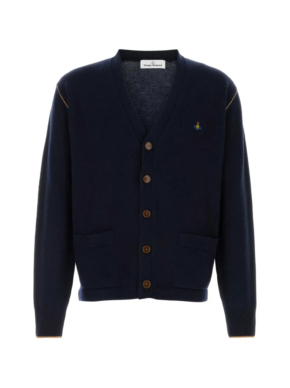 Vivienne Westwood Alex buttoned logo-patch cardigan - Blue