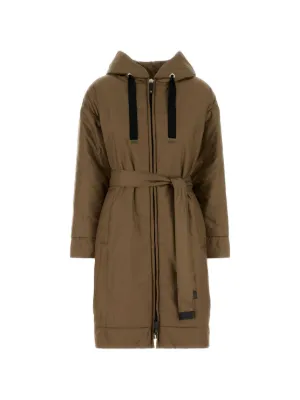 Miu Miu Hooded Buttoned Coat | Black | FARFETCH RO