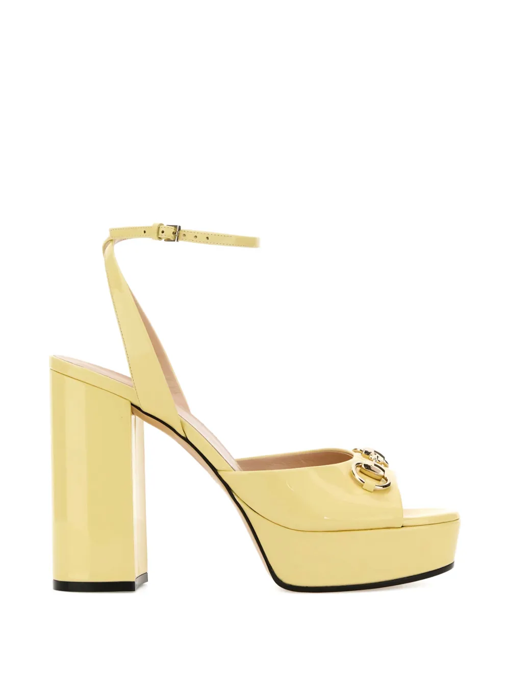 Gucci platform leather sandals Geel