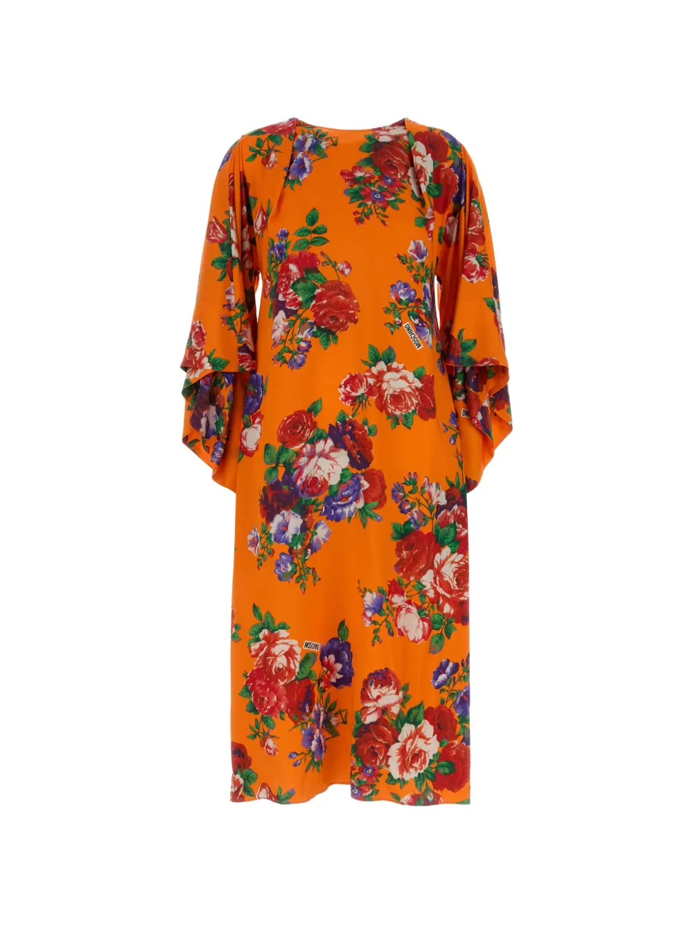 Moschino Midi-jurk met bloemenprint Oranje