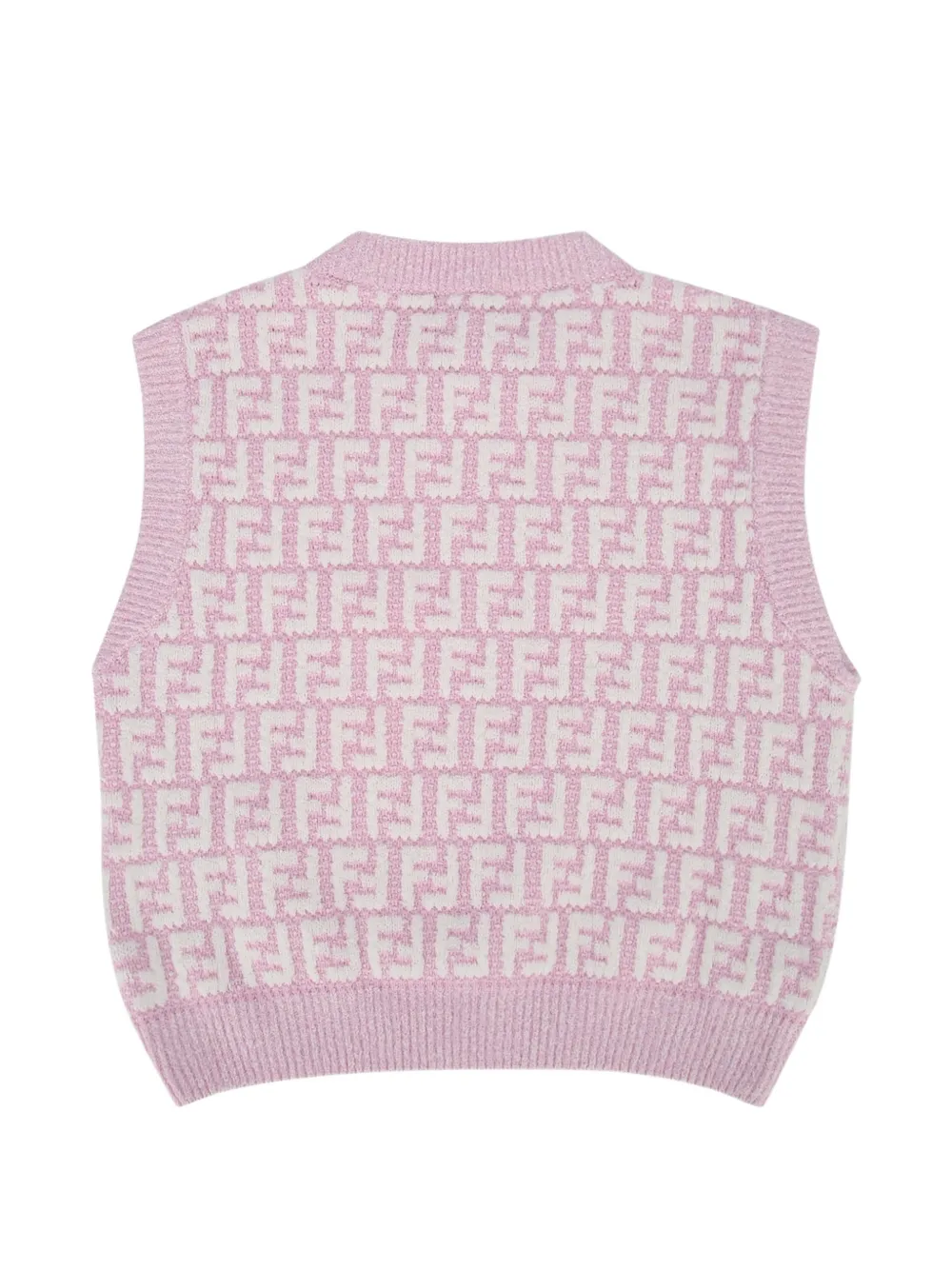  Fendi Kids Allover Pattern Knit Top - Pink 