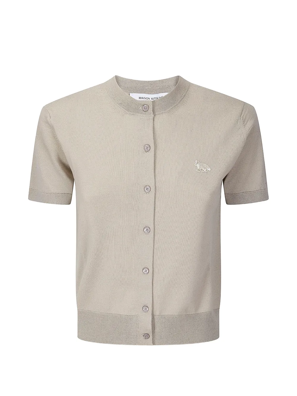Maison Kitsuné baby fox short-sleeve cardigan - Nude