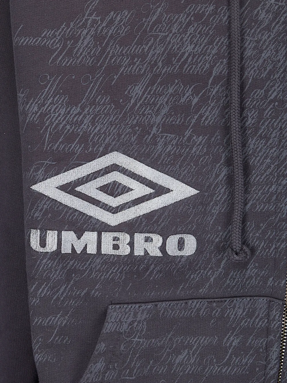 UMBRO x Slam Jam hoodie met rits en tekst Zwart