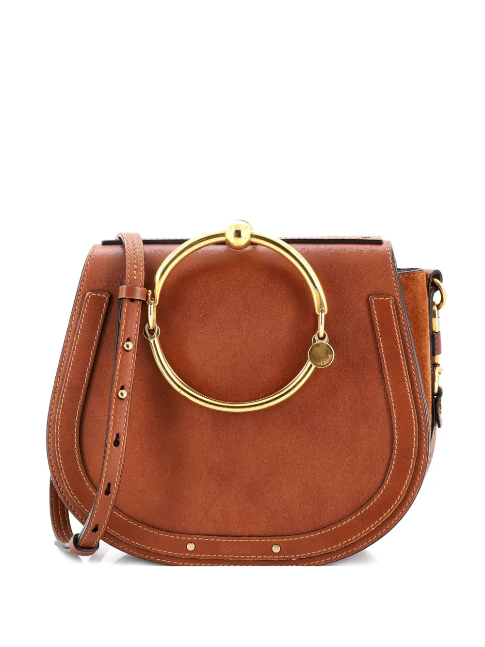 Chloé Pre-Owned Nile Leather Medium crossbody bag - Marrone
