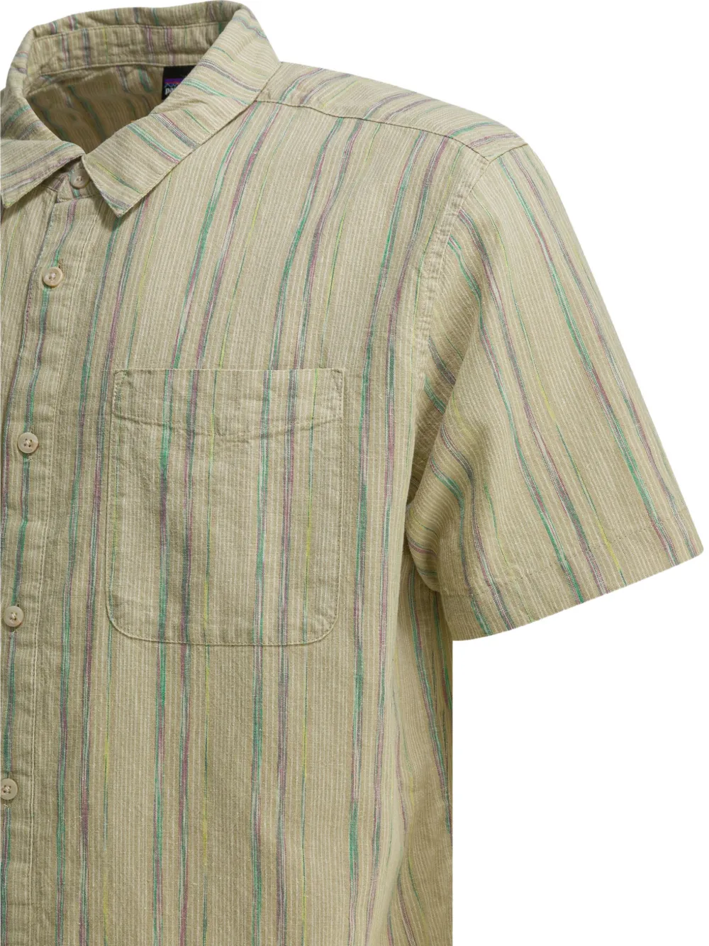 Patagonia Gestreept overhemd met zak Beige