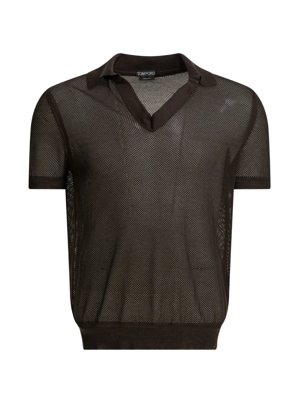 TOM FORD V-neck mesh T-shirt - Marrone