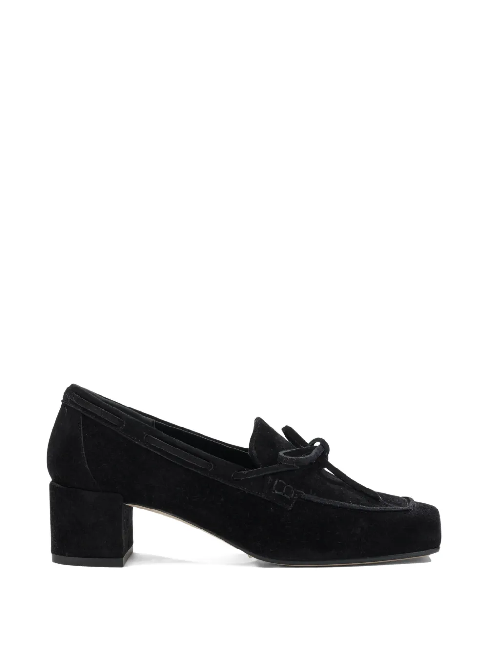Aeyde front-tie suede loafers - Nero