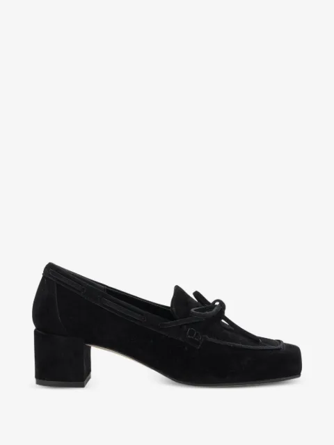 Aeyde Suède loafers met gestrikte voorkant