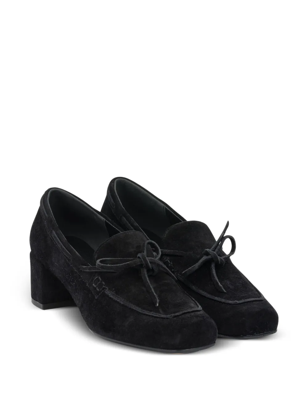  Aeyde Front-tie Suede Loafers - Black 
