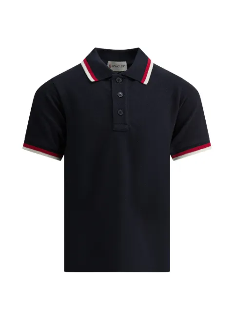 Moncler Enfant playera tipo polo con rayas estampadas
