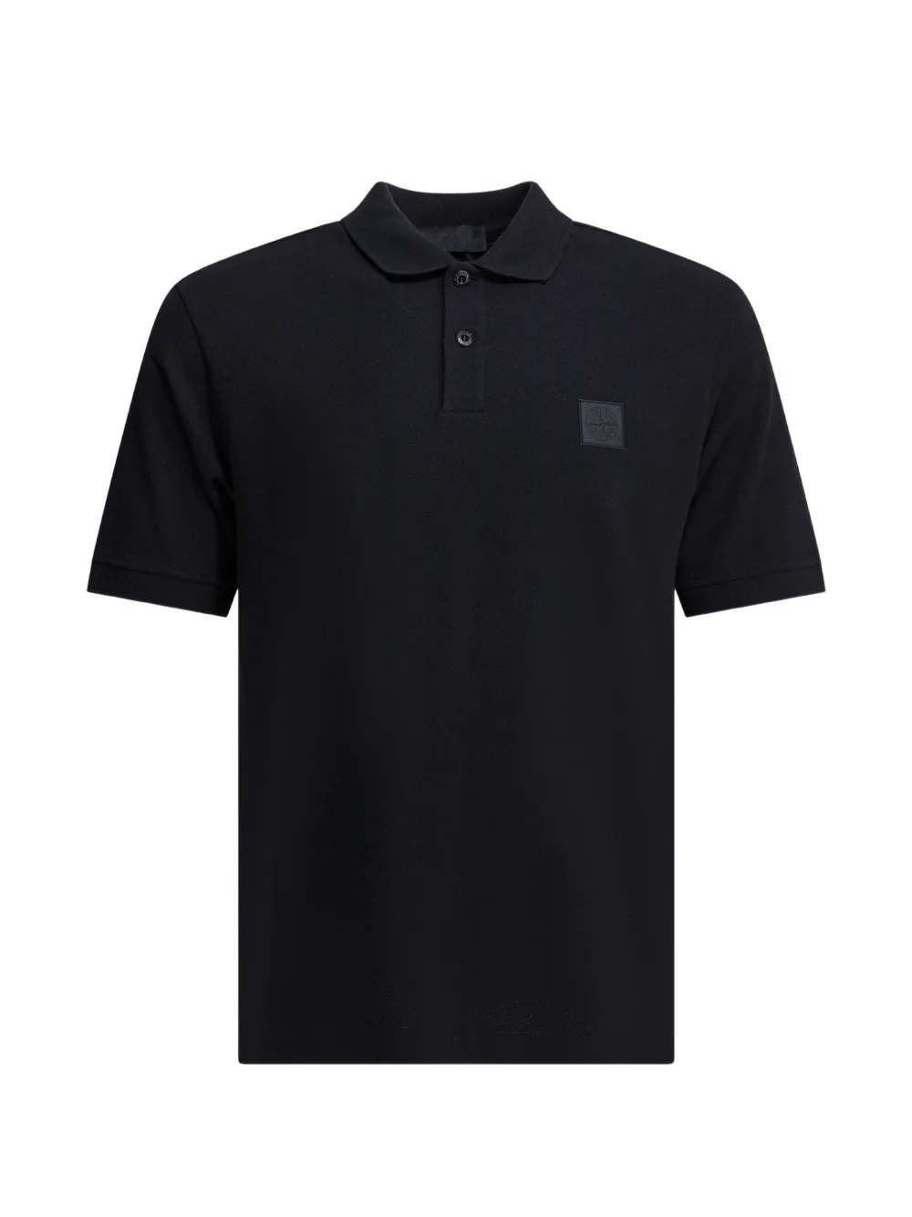 Stone Island button logo-patch polo shirt - Blu