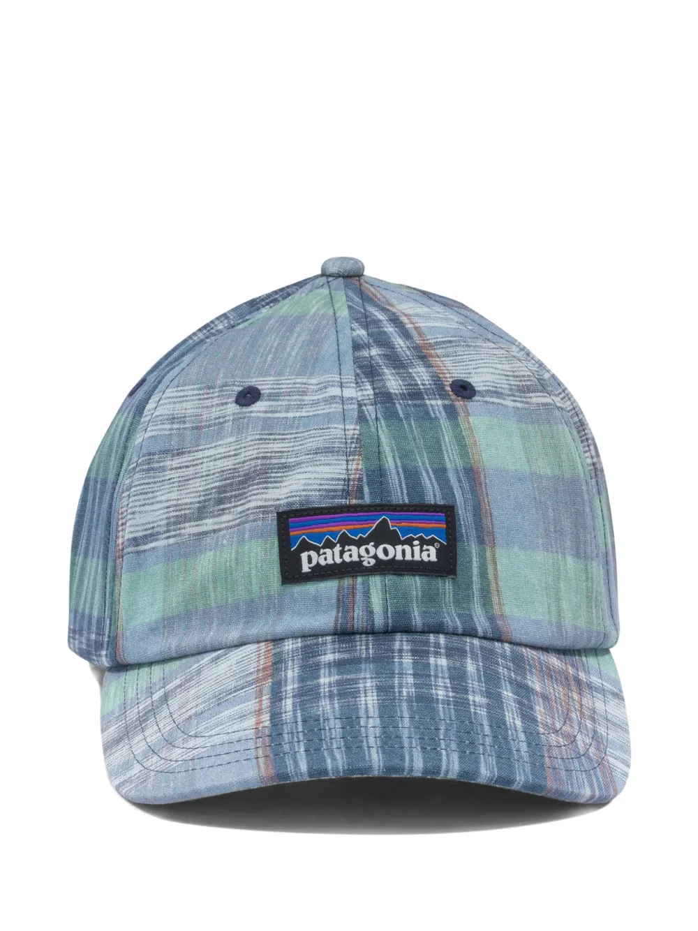 Patagonia P-6 checked logo-patch baseball hat - Blu