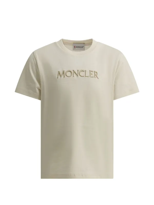 Moncler Enfant embroidered-logo T-shirt | Neutrals | FARFETCH