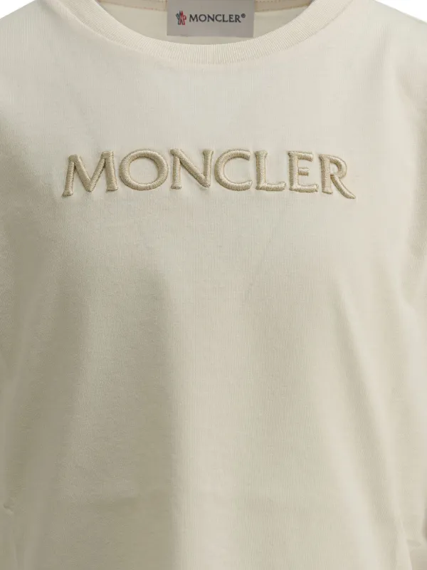 Moncler Enfant embroidered-logo T-shirt | Neutrals | FARFETCH