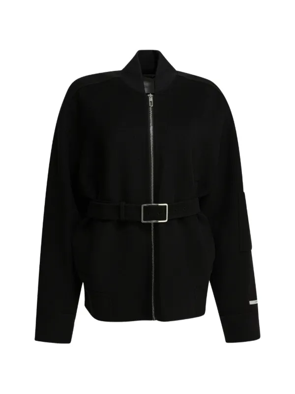 Sportmax Belted Zip-up Jacket in Black