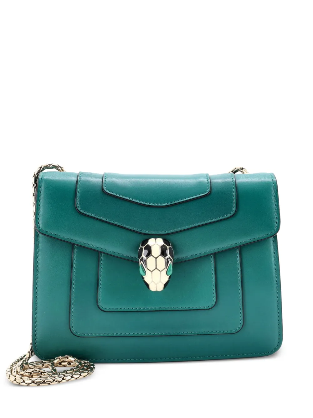 Bvlgari Pre-Owned Serpenti Forever Square Shoulder Bag Leather Small crossbody bag - Verde