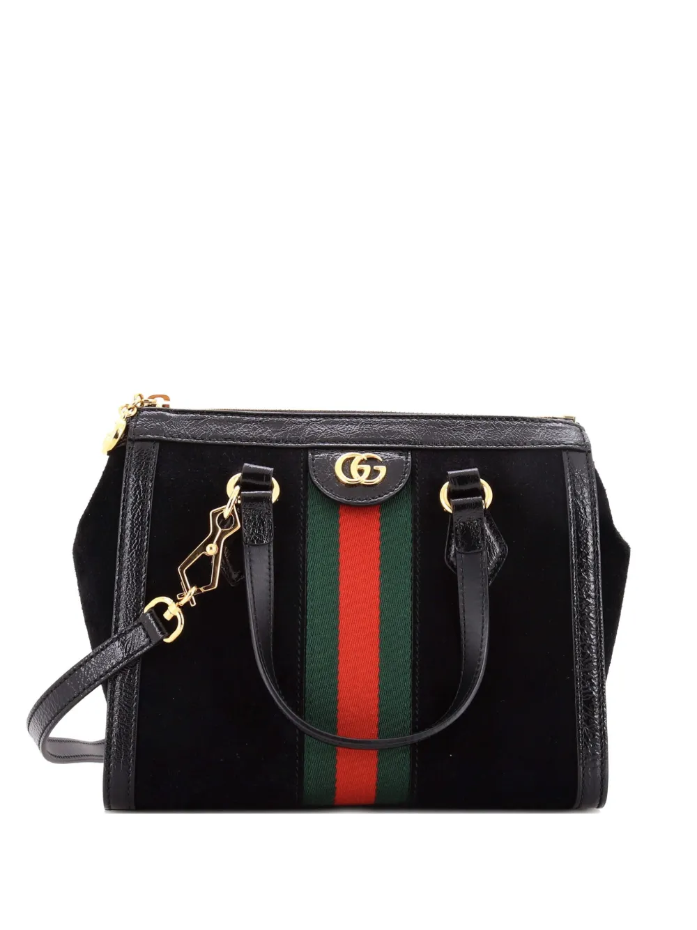 Gucci Pre-Owned Ophidia Top Handle Tote Suede Small satchel - Nero