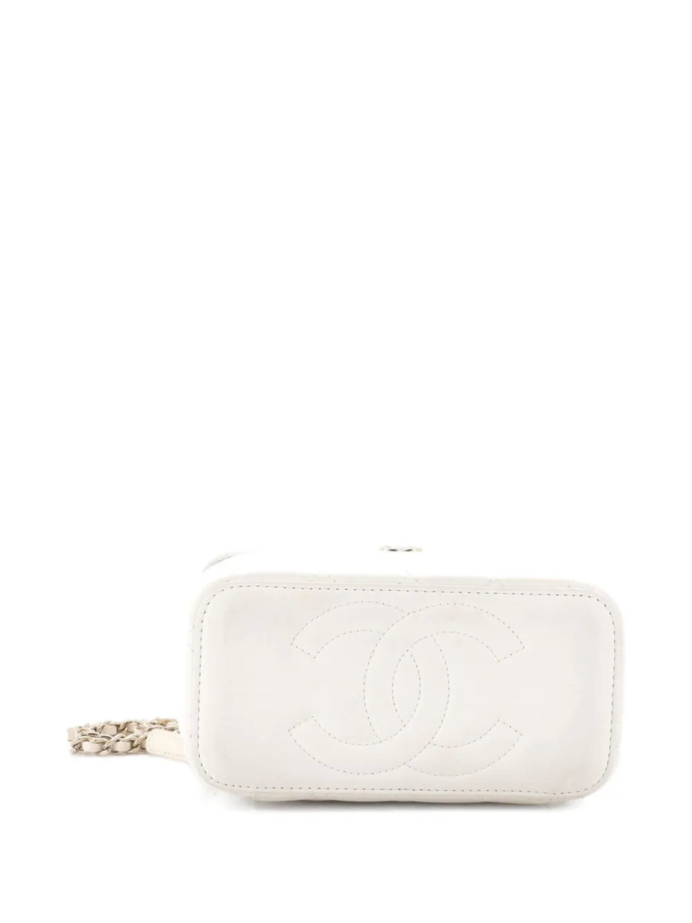 Pearl Crush Vanity Case With Chain Quilted Lambskin Small Clutch Bag