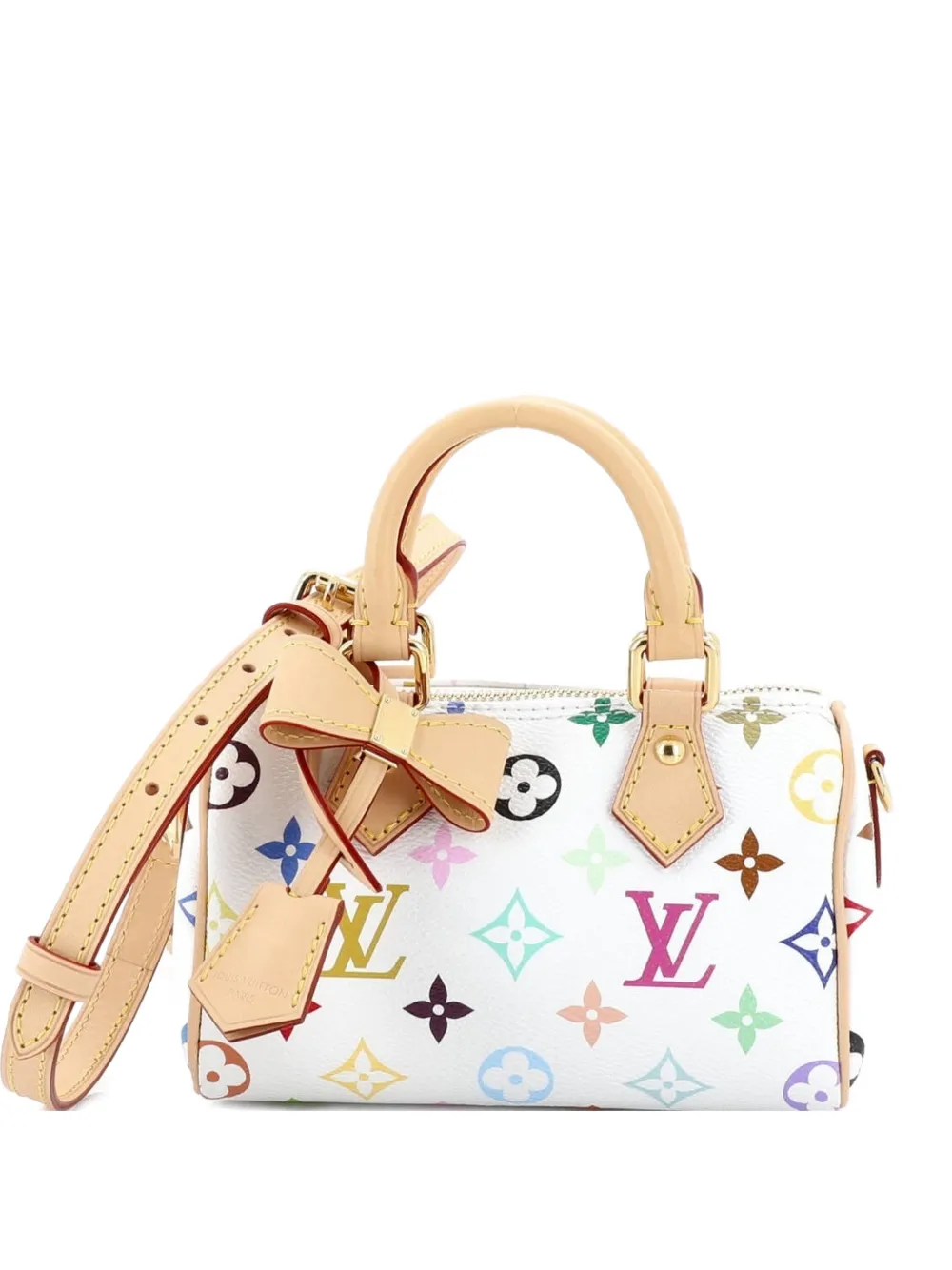 Louis Vuitton Pre-Owned x Takashi Murakami Speedy Bandouliere NM Bag Monogram Multicolor Nano satchel - Bianco