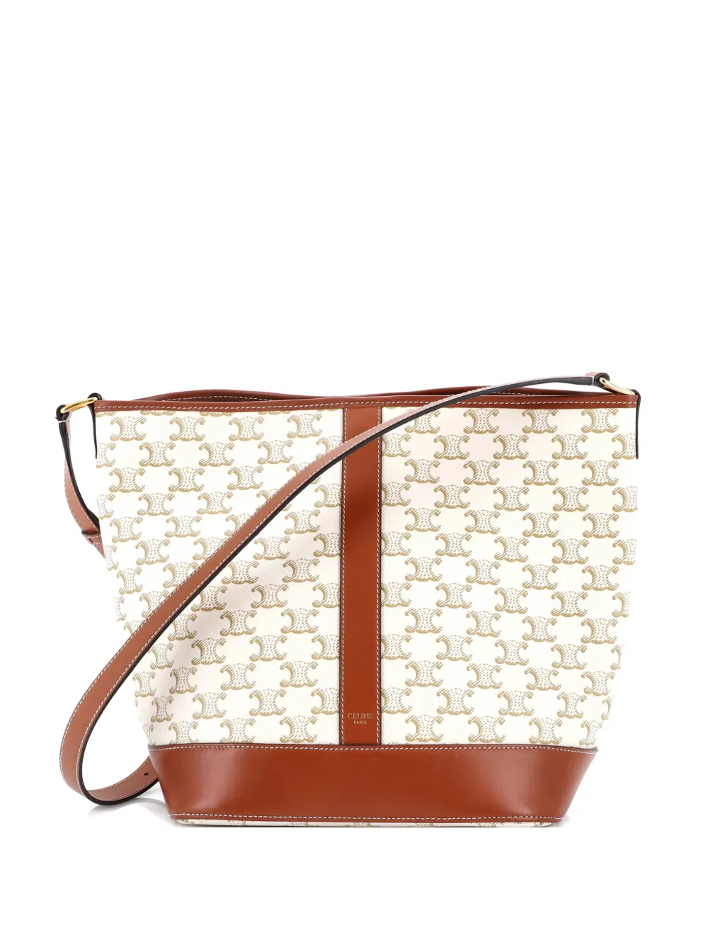 Celine Pre-Owned Triomphe Coated Canvas Medium bucket bag - Toni neutri