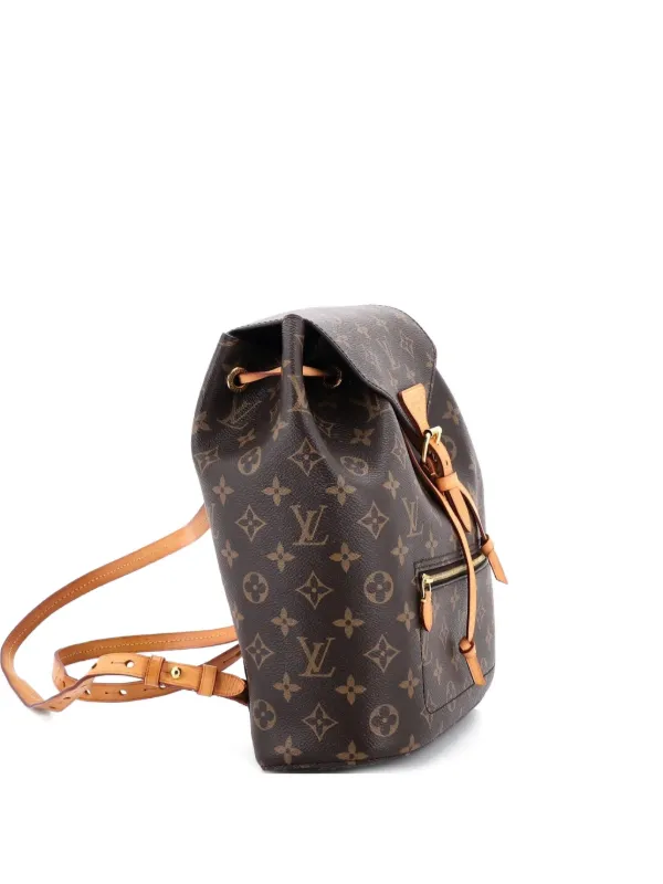 louis vuitton backpack monogram canvas Louis Vuitton Pre-Owned Montsouris Monogram Canvas Backpack | Brown