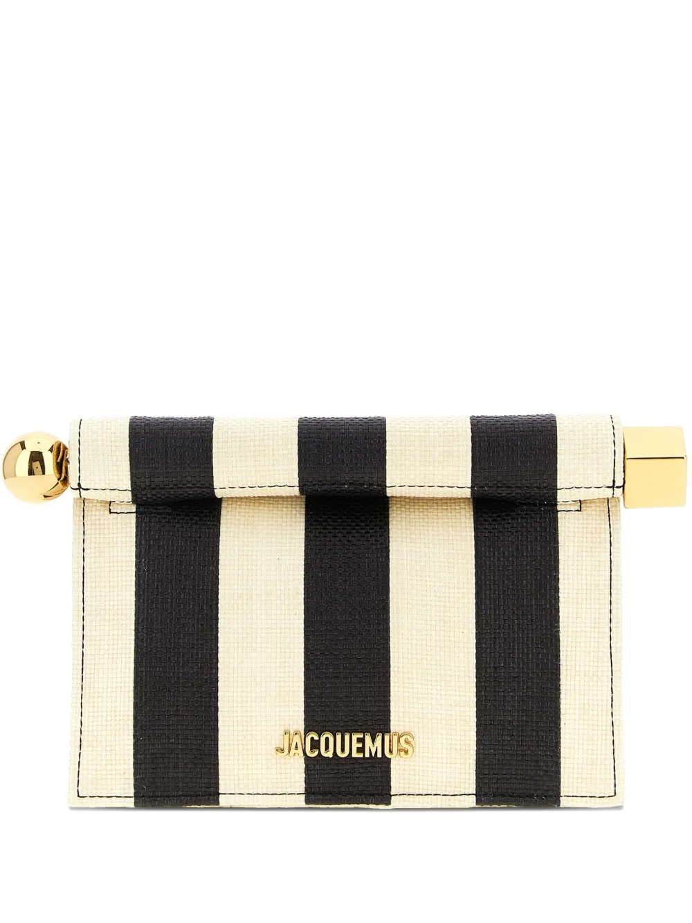 Jacquemus la petite Rond Carré striped clutch bag - Toni neutri